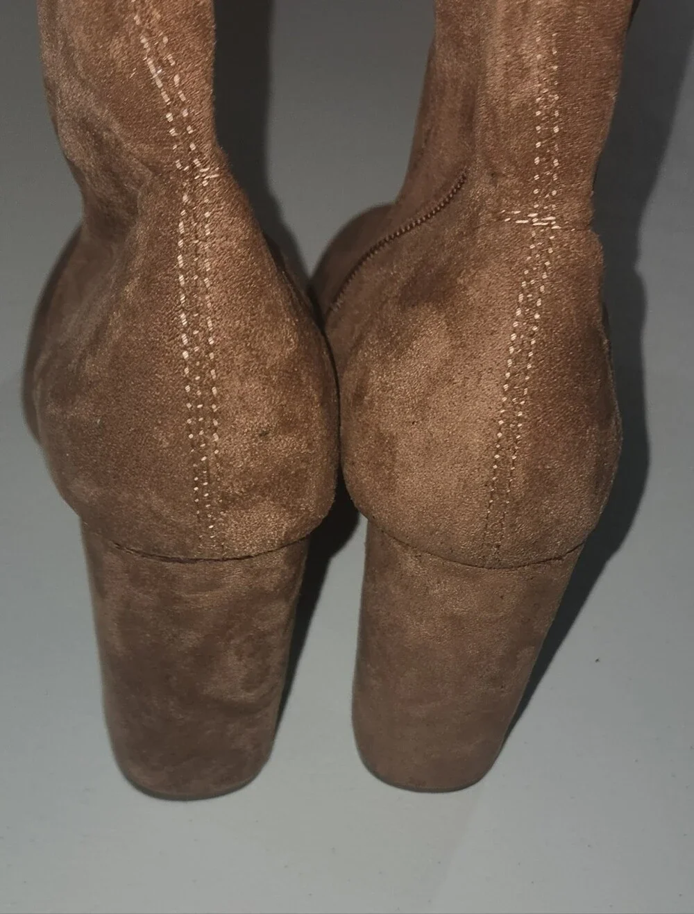 Forever 21 Brown Soft Faux Suede   Over The Knee Boots Block Heels Size 8